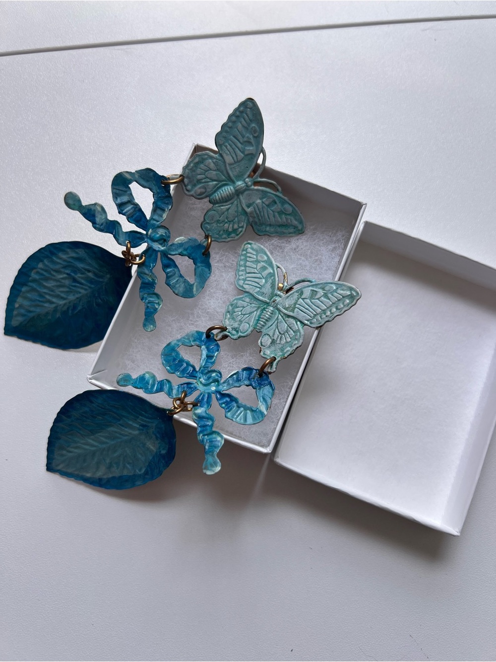 WE DREAM IN COLOUR Blue Butterfly Statement Earrings $250 - Picture 4 of 5